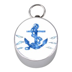 Anchor Aquarel Painting Art, Soft Blue Mini Silver Compasses by picsaspassion