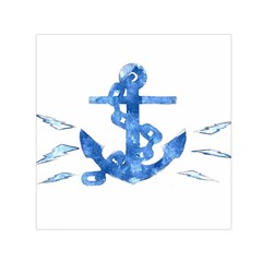 Anchor Aquarel Painting Art, Soft Blue Small Satin Scarf (square) by picsaspassion