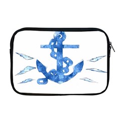 Anchor Aquarel Painting Art, Soft Blue Apple Macbook Pro 17  Zipper Case