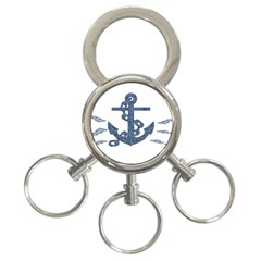 Anchor Pencil Drawing Art 3-ring Key Chains