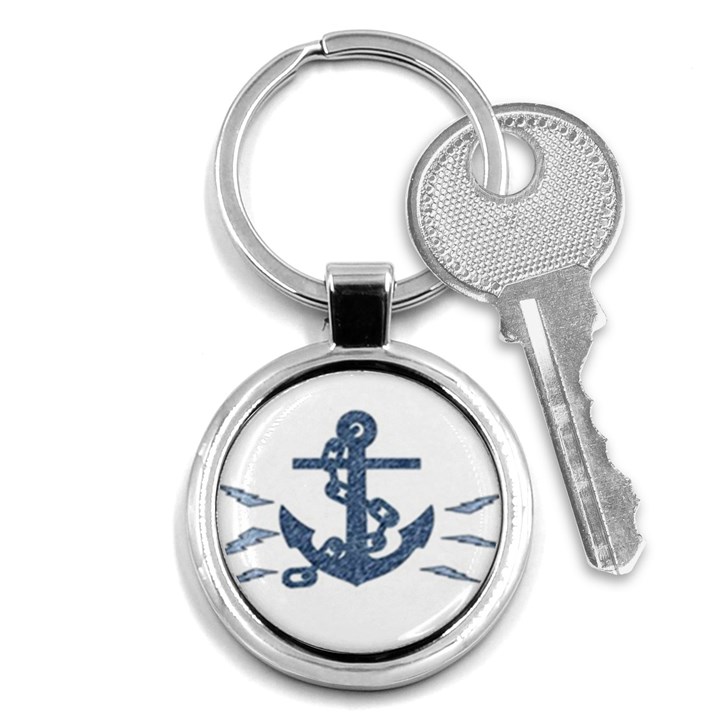 Anchor Pencil drawing art Key Chains (Round) 