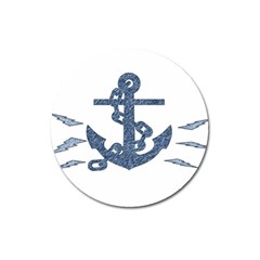 Anchor Pencil Drawing Art Magnet 3  (round)