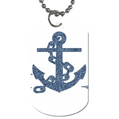 Anchor Pencil Drawing Art Dog Tag (one Side)