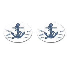 Anchor Pencil Drawing Art Cufflinks (oval)