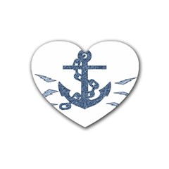 Anchor Pencil Drawing Art Heart Coaster (4 Pack)  by picsaspassion