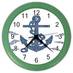 Anchor Pencil Drawing Art Color Wall Clocks by picsaspassion