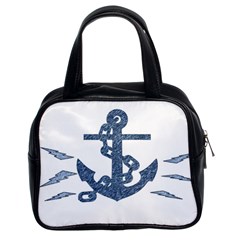 Anchor Pencil Drawing Art Classic Handbags (2 Sides)