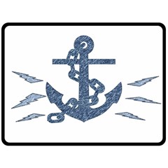 Anchor Pencil Drawing Art Fleece Blanket (large)  by picsaspassion