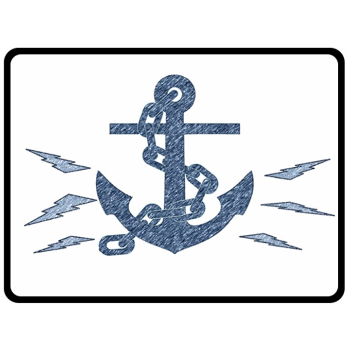 Anchor Pencil drawing art Fleece Blanket (Large) 