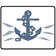 Anchor Pencil Drawing Art Fleece Blanket (medium) 