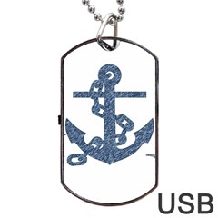 Anchor Pencil Drawing Art Dog Tag Usb Flash (one Side) by picsaspassion