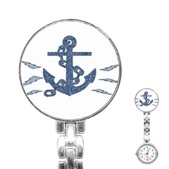 Anchor Pencil Drawing Art Stainless Steel Nurses Watch by picsaspassion