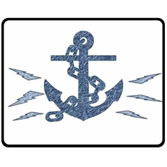 Anchor Pencil Drawing Art Double Sided Fleece Blanket (medium) 