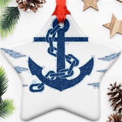 Blue Anchor Oil Painting Art Ornament (star) 