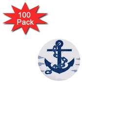 Blue Anchor Oil painting art 1  Mini Buttons (100 pack) 