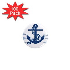 Blue Anchor Oil painting art 1  Mini Magnets (100 pack) 