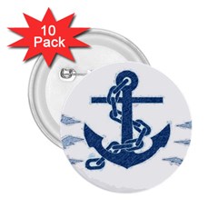 Blue Anchor Oil painting art 2.25  Buttons (10 pack) 