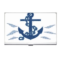 Blue Anchor Oil painting art Business Card Holders