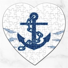 Blue Anchor Oil painting art Jigsaw Puzzle (Heart)