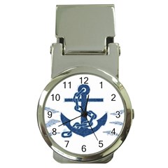 Blue Anchor Oil painting art Money Clip Watches