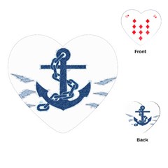 Blue Anchor Oil Painting Art Playing Cards (heart) 