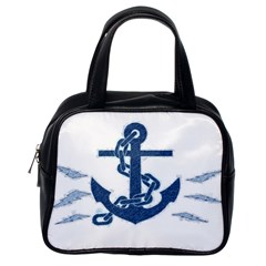 Blue Anchor Oil painting art Classic Handbags (One Side)