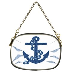 Blue Anchor Oil painting art Chain Purses (One Side) 