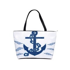 Blue Anchor Oil painting art Shoulder Handbags