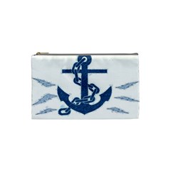 Blue Anchor Oil Painting Art Cosmetic Bag (small)  by picsaspassion