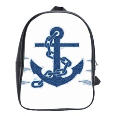 Blue Anchor Oil painting art School Bags(Large) 