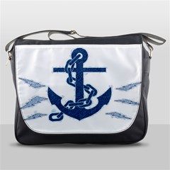 Blue Anchor Oil Painting Art Messenger Bags