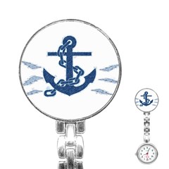 Blue Anchor Oil painting art Stainless Steel Nurses Watch