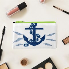 Blue Anchor Oil Painting Art Cosmetic Bag (xs) by picsaspassion