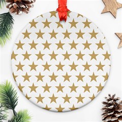 Golden Stars Pattern Ornament (round) 