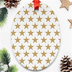 Golden Stars Pattern Ornament (oval) 