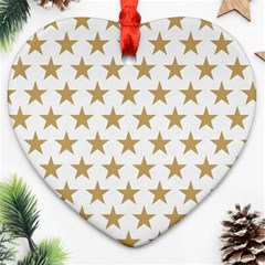 Golden Stars Pattern Ornament (heart) 