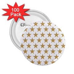 Golden Stars Pattern 2 25  Buttons (100 Pack) 