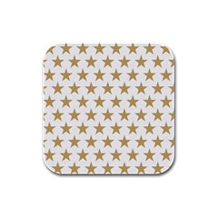 Golden Stars Pattern Rubber Square Coaster (4 Pack) 