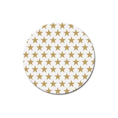 Golden Stars Pattern Magnet 3  (round)