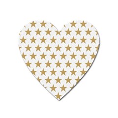 Golden Stars Pattern Heart Magnet