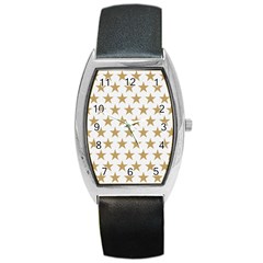 Golden Stars Pattern Barrel Style Metal Watch