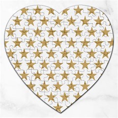 Golden Stars Pattern Jigsaw Puzzle (heart)