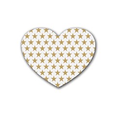 Golden Stars Pattern Rubber Coaster (heart) 