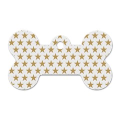 Golden Stars Pattern Dog Tag Bone (one Side)