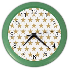 Golden Stars Pattern Color Wall Clocks