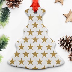 Golden Stars Pattern Ornament (christmas Tree) by picsaspassion