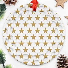 Golden Stars Pattern Round Filigree Ornament (2side)