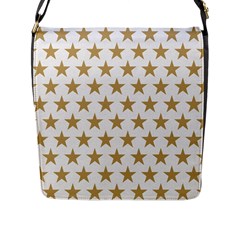 Golden Stars Pattern Flap Messenger Bag (l) 