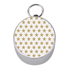 Golden Stars Pattern Mini Silver Compasses