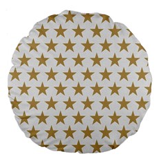 Golden Stars Pattern Large 18  Premium Flano Round Cushions